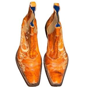 Mark Nason Leather Slip On Rockstar Western Dress Ankle Boots  Size 8 Mens